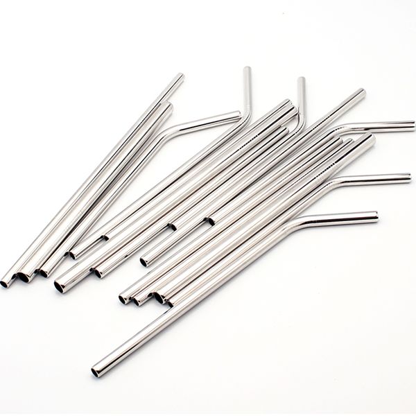 

2/4/8pcs drinking straw reusable straws with cleaner brush set eco friendly stainless steel metal straw for mugs