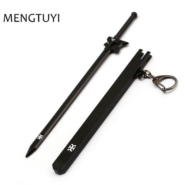 

j store sword art online key chain kirigaya kazuto elucidator keychain metal car key chain anime sao souvenir black, Silver