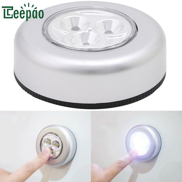 Battery Wall Lights Home Night Powered LED Lamp Touch Emergency Light Car