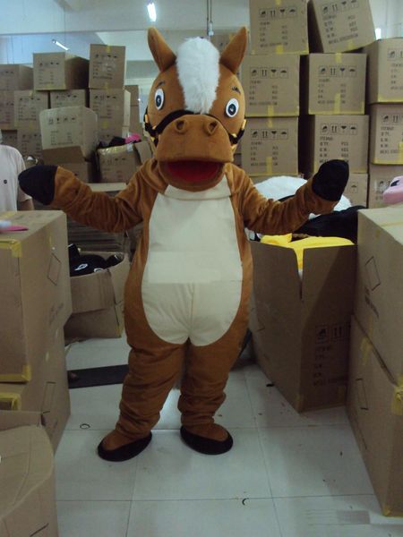 2018 Alta qualidade hot horse Mascot Costume Adult Character mascote Como a moda frete grátis