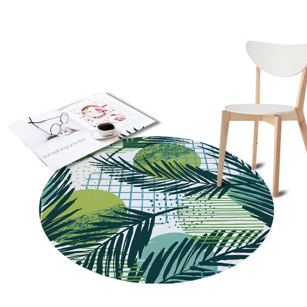 

round anti-slip rugs for living room doormat tropical plants printed carpet door floor mats for bedroom chair mats home decor