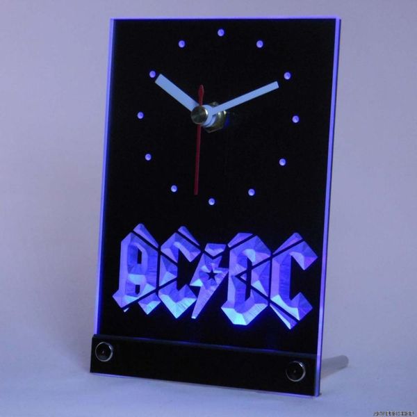 

tnc0148 acdc ac/dc band music bar club table desk 3d led clock