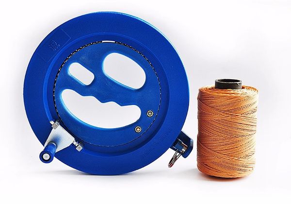 Nova ferramenta azul de pipa ao ar livre Ballbearing Blue-Plastic Line Winder Round-Blue Plastic Plastic Abs 18cm Kite-Reel Winder com 220m Line-Connector