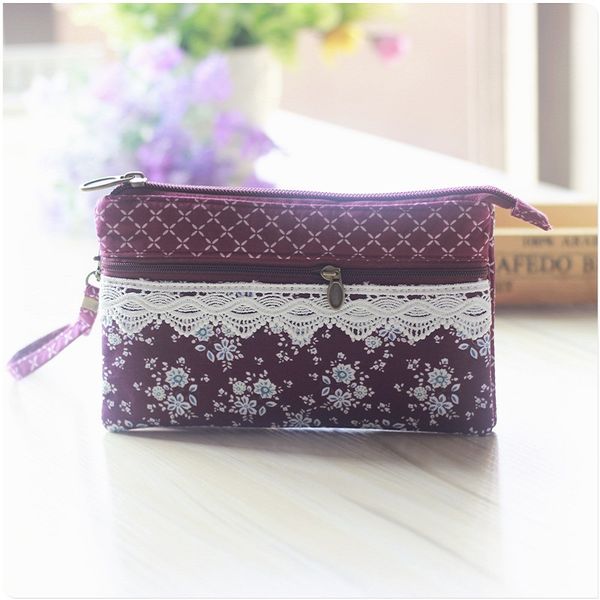 

cotton floral lace women's mini handbag ladies day clutches wristlets bag small phone pouch bolsa feminina bolso mujer for girls