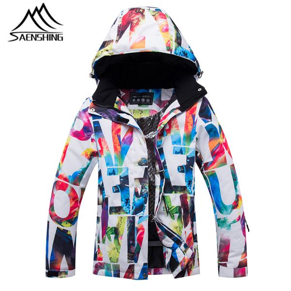 

saenshing female waterproof ski jacket girls snow jacket windproof breathable skiing and snowboarding warm