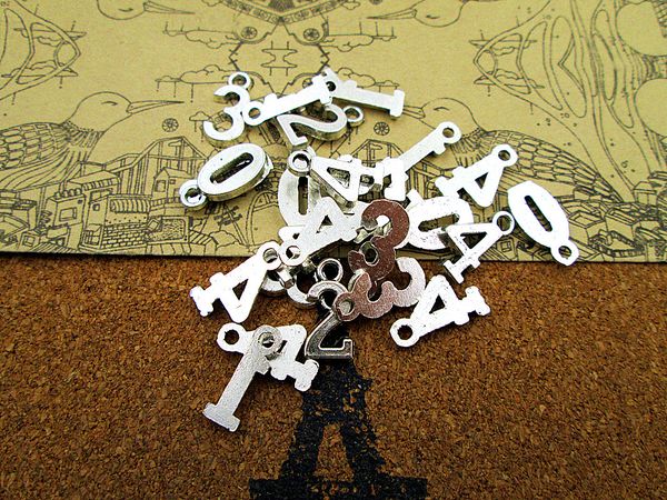 

90g sale 15mm antique silver number 0-4 diy jewelry making, Bronze;silver