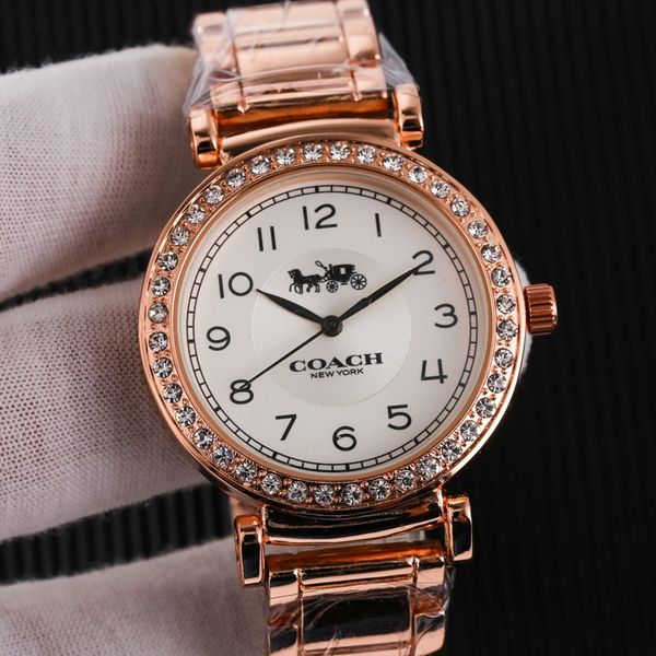 

горячая продажа марка diameter35mm стальной полосы часы мода роскошные часы классические женские часы повседневная часы relogio бренд наручн, Slivery;brown