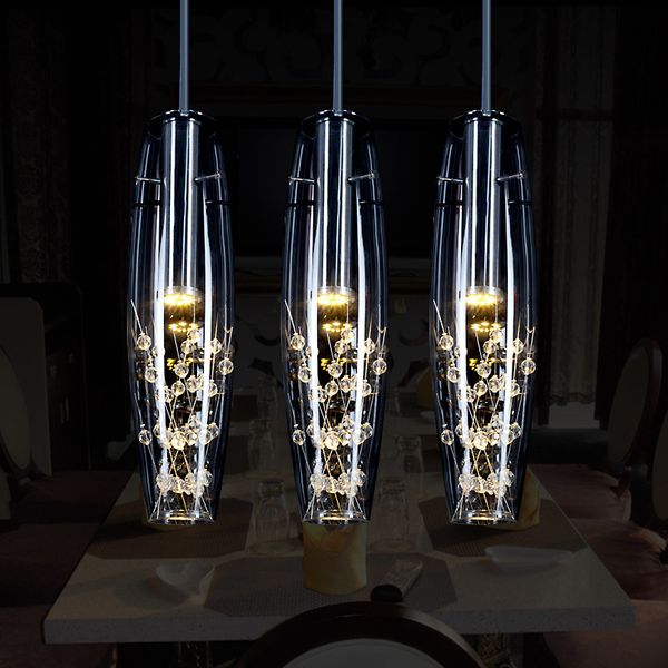 

european crystal led pendant lights modern creative dining room pendant lamp for bedroom bar cafe restaurant interior lighting ac 110-220v