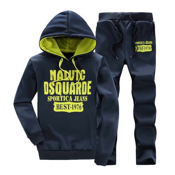 

men's tracksuits outwear hoodies sportwears sets clothes male printing sweatshirts men set clothing+pants -4xl size wholesale, Gray
