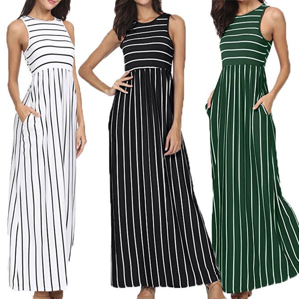 black and white striped sundress
