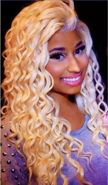 

wholesale - 613 blonde full lace wig with baby hair curly 100% glueless remy human hair wigs for black women ing, Black;brown