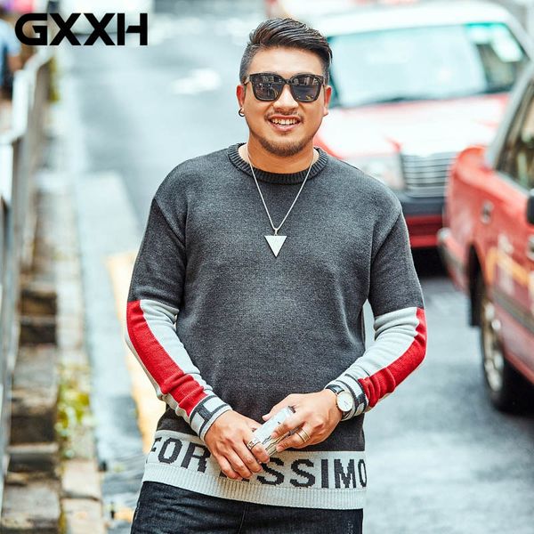 

gxxh large size 7xl 6xl 5xl new mens sweaters autumn winter patchwork color brand sweater men pullover casual men jumper sweater, White;black