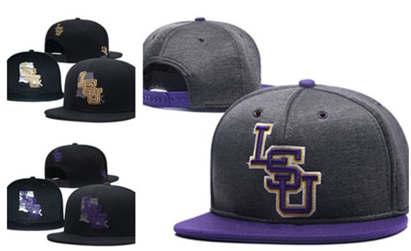 

NCAA LSU Tigers Snapback Caps 2018 New College Adjustable Hats All University Caps Gray Purple One Sze for All