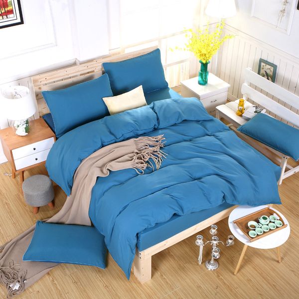 Lake Blue Bedding Set Brief Style Bed Linens Bed Sheet Bedding Bed