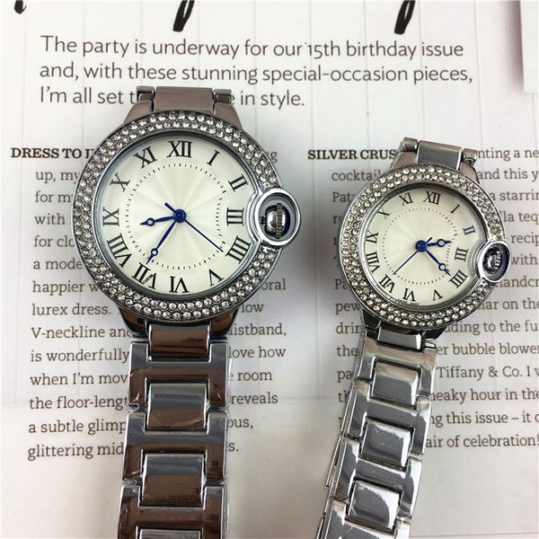 

new famous luxury crystal dial women/men bracelet quartz lover wristwatch chrimas gift for lady gentleman classic sliver style ing, Slivery;brown