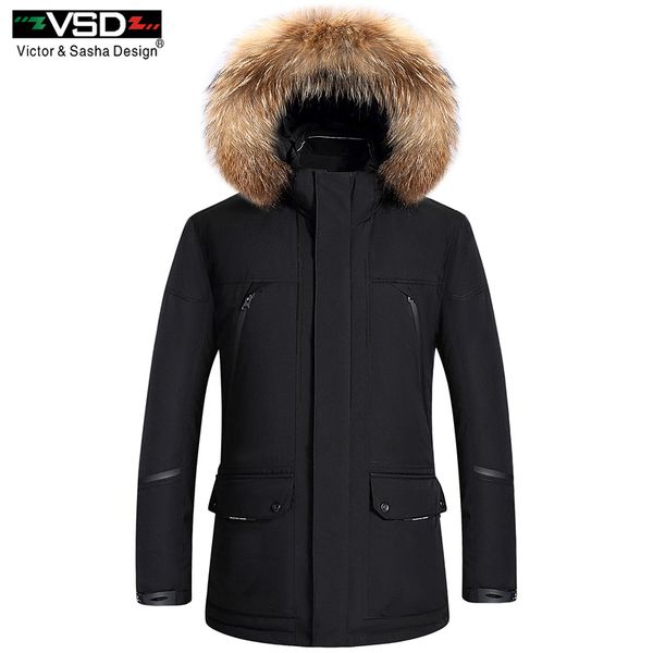 

men's hood thick white duck down jackets male parkas warm windproof hood fur collar brand clothing plus size 4xl black red beige