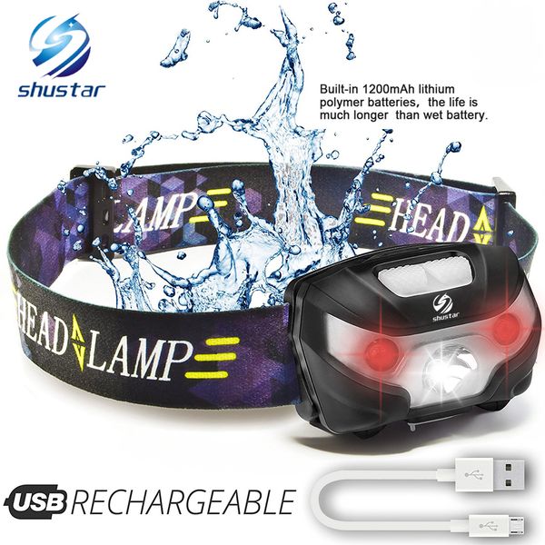 

светодиодные фары shustar аккумуляторные ходовые фары usb 5w фара идеально подходит для рыбалки отдых на природе туризм с белыми и красными