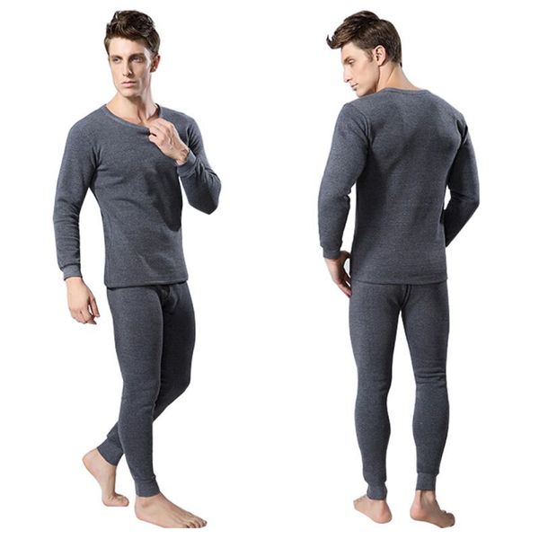 

men 2 pieces/lot cotton thermal underwear set winter warm thicken long johns bottom, Black;brown