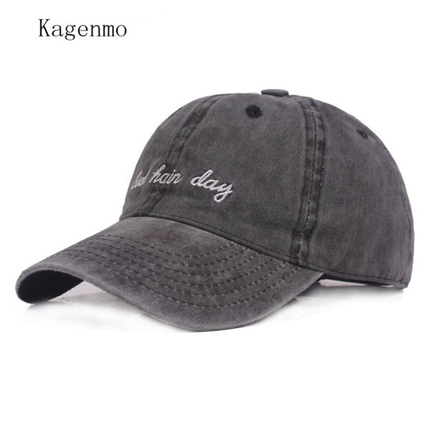 

kagenmo fashion leisure cowboy washed cotton adjustable solid color baseball cap hip hop cap casual cool hat snapback, Blue;gray