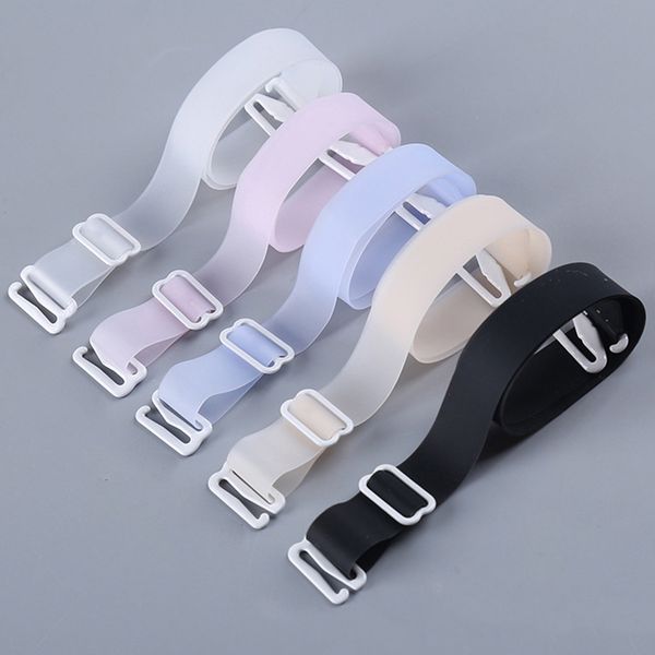 

1cm 1.5cm 1.8cm wide women silicone bra straps non slip adjustable bra strap shoulder belt breast accessories, Black;white
