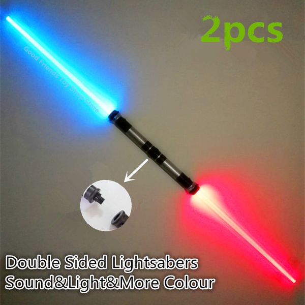 

dhl led flashing light sword toy induction telescopic lightsaber cosplay props kids double light saber christmas toy gifts