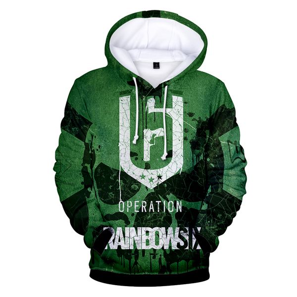 

w1 rainbow six siege 3d hoodies men women video game streetwear 3d print hoodie sweatshirt casual gamer clothing anime jacket, Black