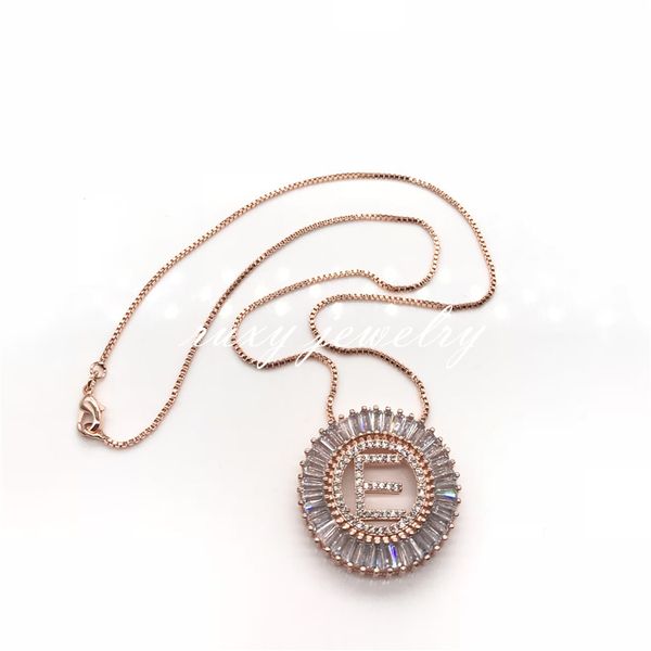 

1pcs rose gold color letter necklace micro pave cz letters charm 26 alphabet letter initial inicial pendant necklace jewelry, Silver