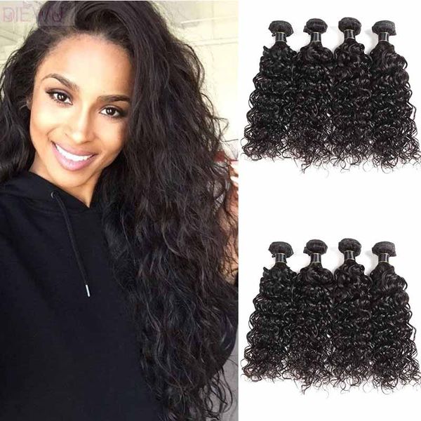 

бразильского виргинские волос ткет 4шт/много воды волна дешевые человеческих волос малайзии девы волос волна воды bestchengzhi, Black