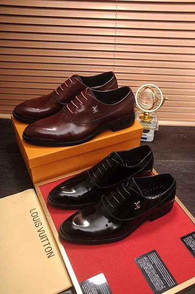 

2018 autumn winter new fashion high-end dress men's leather shoes fabric imported layer waxed calf leather sheepskin lining two colors, Black