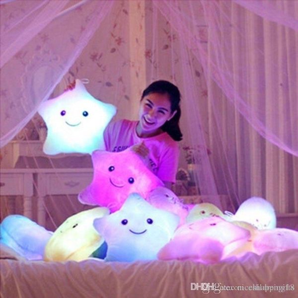 

stuffed dolls led stars light colorful pillows popular plush toys for kids shinning star gift for baby #240
