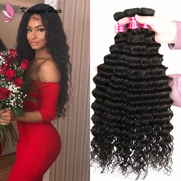Indian Deep Wave Curl Unprocessed Human Hair Extensions Natural