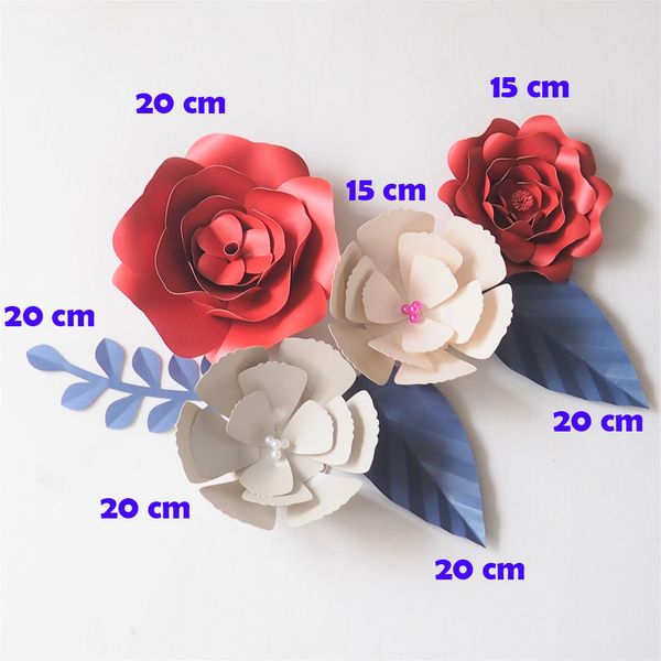 

diy artificial flowers fleurs artificielles backdrop giant paper flowers 4pcs 3 paper leave wedding party decoration baby shower