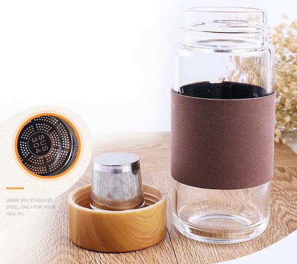 

mini 350ml tea water bottle water with tea infuser drinking multi color popular glass readily lid carafe portable solid transparent