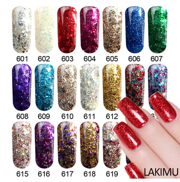 

professionnel uv gel vernis diamant glitter gel nail polish soak off manucure nail art permanent émail kit gel laque, Red;pink