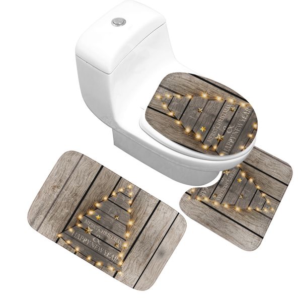 2019 Bathroom Mat Sets Christmas Bathroom Toilet Decoration Non