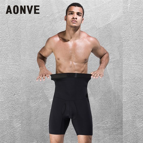 

aonve men bellies trimmer shaper underwear tummy shaping high waist panties double layer soft briefs hombre seamless bodyshaper, Black;brown