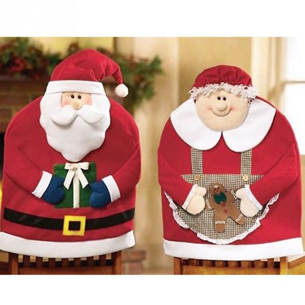

christmas decorations christmas kitchen chair cover featuring mr and mars santa claus transform your dining room chairs