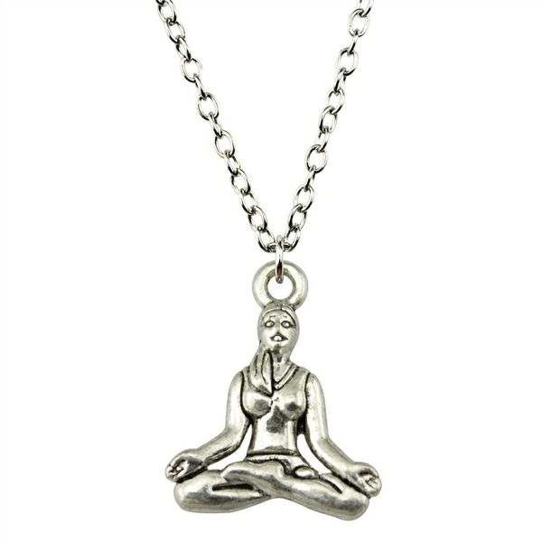 

wysiwyg 5 pieces metal chain necklaces pendants pendant necklace women yoga 20x16mm n2-b12819, Silver