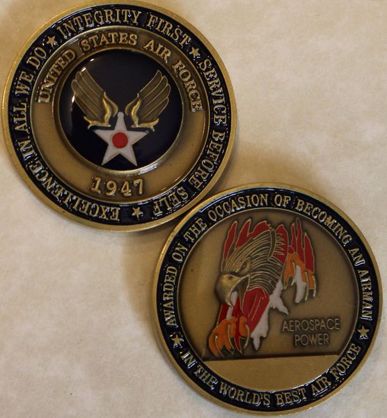 

100,usaf air force airman's challenge coin