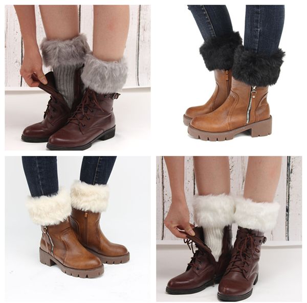 Women's Clothing Women Winter Fashion Faux Furry Solid Color Soft Leg Warmers Boot Covers Leg Warmers
