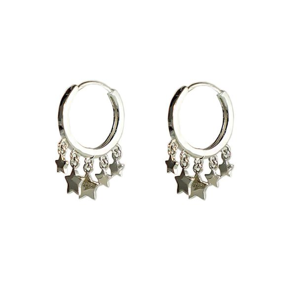 

louleur sterling 925 silver five star earrings designer original fashion tassel earrings for women silver jewelry for charms, Golden;silver