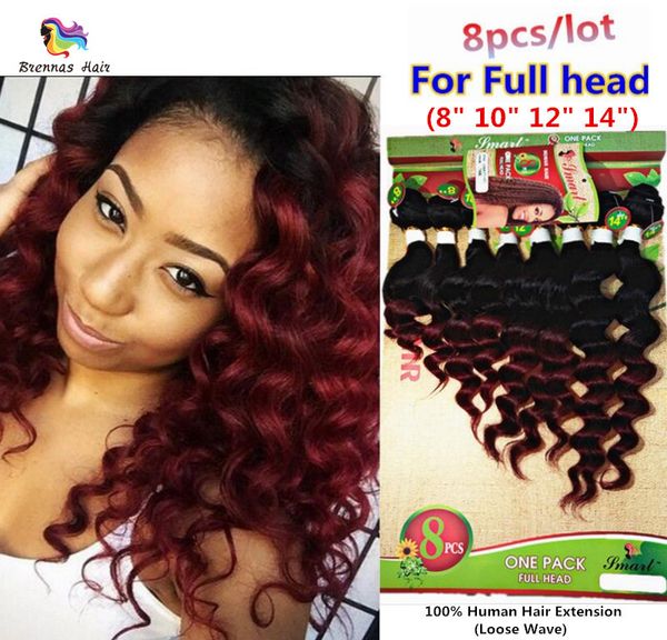 Grade 8a Brazilian 100 Human Hair Bundles Loose Wave 8 14inch