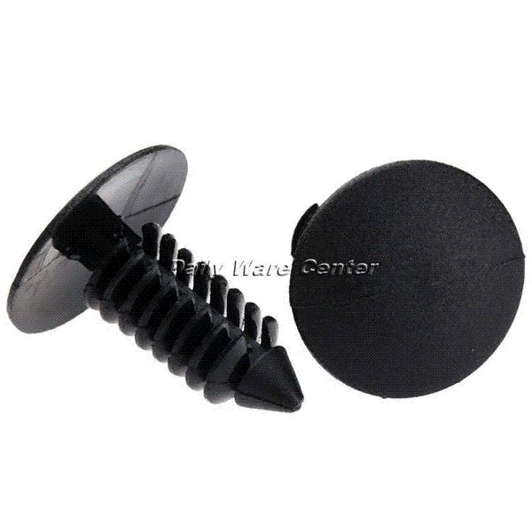 50Pcs Black Auto Vehicle Dash Dashboard Trim Plastic Rivet Fastener 8mm Hole Dia