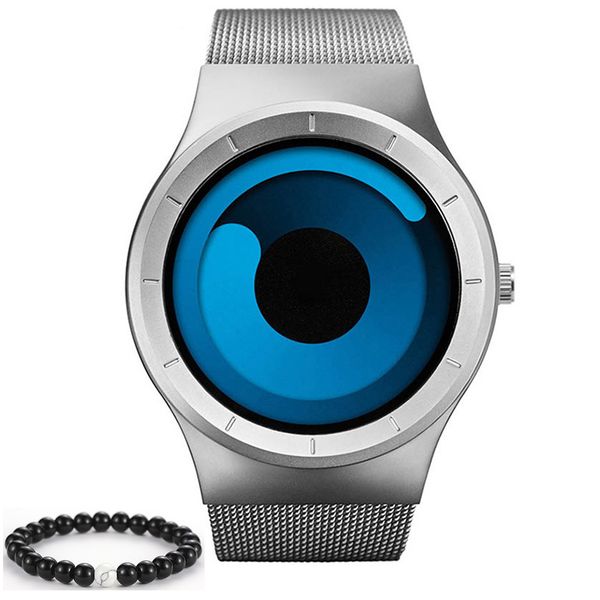 rotary men's stainless steel mesh bracelet pilot style watch