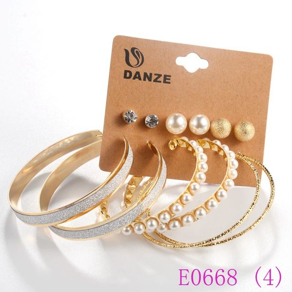 3 set simulano orecchini a cerchio cerchio grande con perline di perle orecchini piccoli orecchini da donna gioielli per feste di nozze Aros E0668