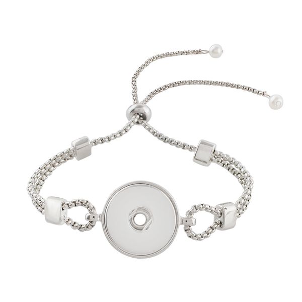

2018 trendy silver color new geometric adjustable charm bracelets & bangles for women fashion jewelry fit 18mm snap button, Golden;silver