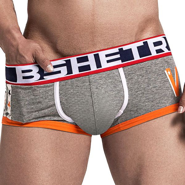 

men underwear 2018 new design bshetr brand men boxers cotton print male soft boxer shorts gay men's underpants slip panties, Black;white