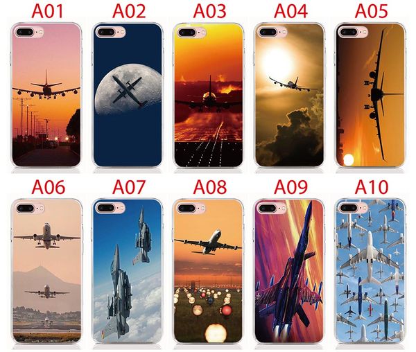 

for apple iphone 6 7 8 plus aircraft airplane 2d paiting back silicon cover for iphone 4 4s 5 5s se 6 7 8 x soft tpu covers