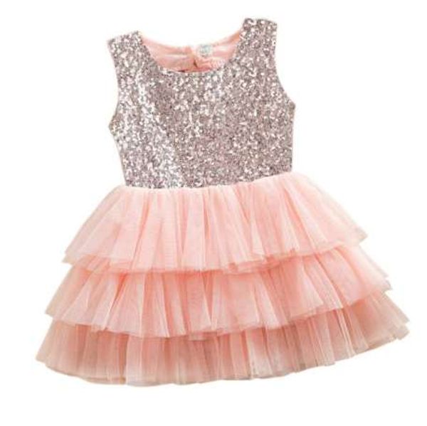 

baby girls dress summer layered tutu dressed kids sleeveless back hole bows sequined dresses children clothing, Red;yellow