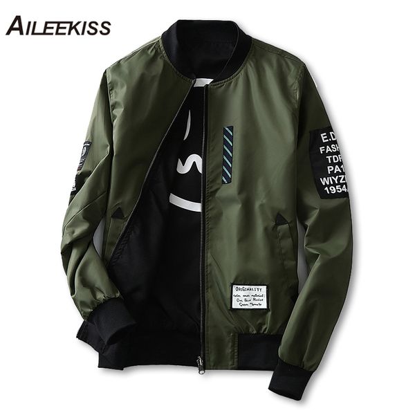 

2018 man pilot bomber jacket with patches green both side wear men pilot jackets thin male wind breaker jacket mans coat xt441, Black;brown